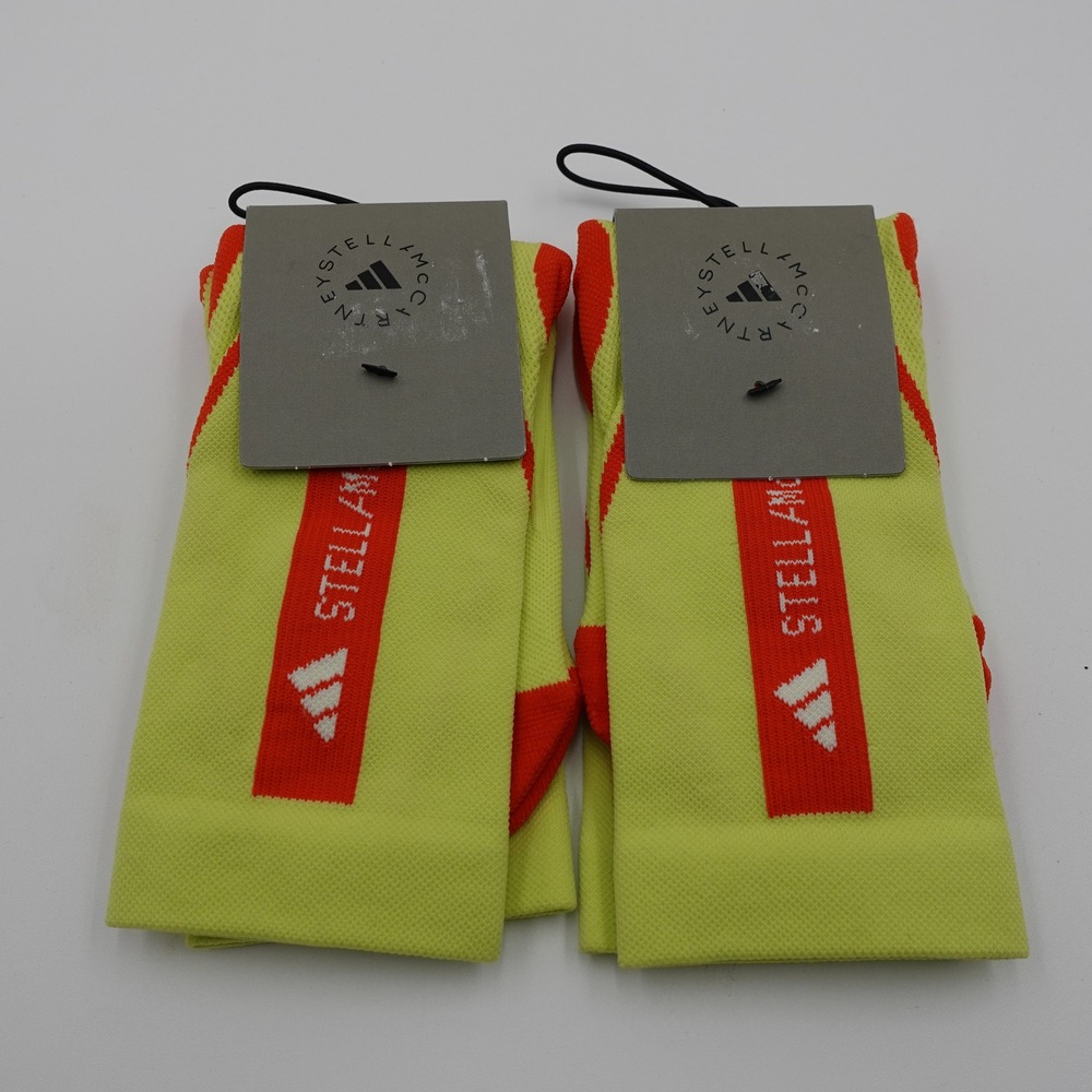 Pack of 2 adidas by Stella McCartney Crew Socks Women's XS Neon Yellow Orange